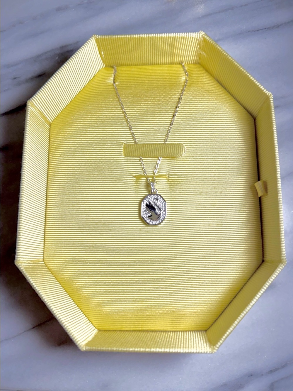 🦢 SWAROVSKI SIGNUM Pendant Necklace w Crystal Pavé Accents, IOB, 16”, NWOT